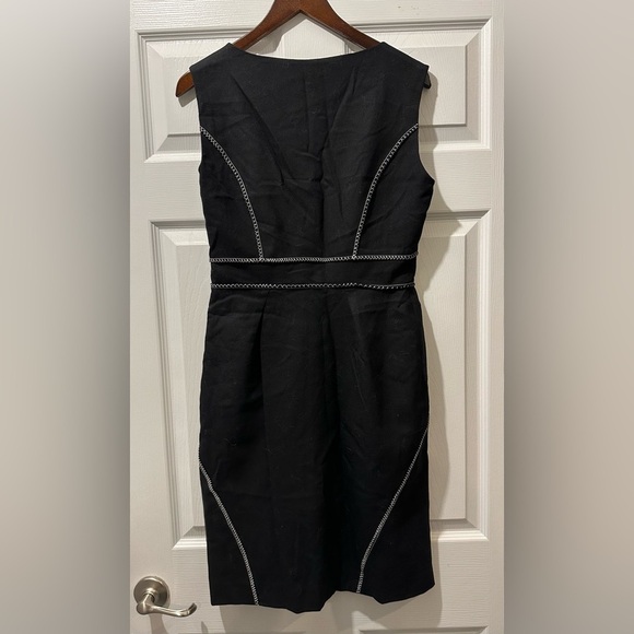 PHILOSOPHY di ALBERTA FERRETTI 8 M Black Shift Dress White Stitching LBD R $995 - Picture 3 of 10